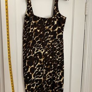 Animal print knee length sleeveless dress